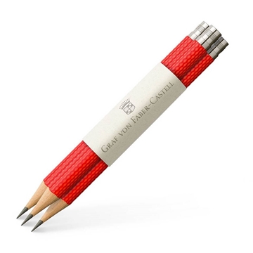 Graf von Faber-Castell 3 Ersatzbleistifte Perfekter Bleistift, India Red