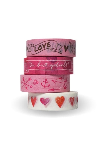 Bild von Washi Tapes Set Rosa »Du bist geliebt!«